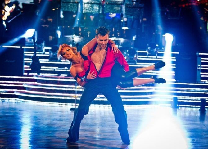 Aliona Vilani and Harry Judd dancing towards victory in the final of Strictly Come Dancing