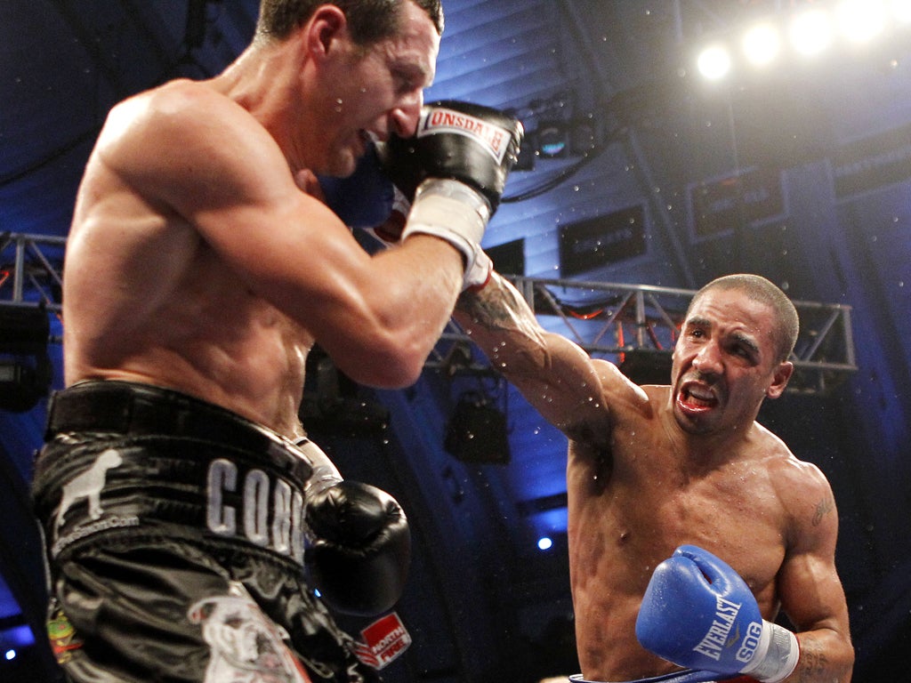 Andre Ward (right) connects with a right hand in the 11th round during his victory over Nottingham's Carl Froch