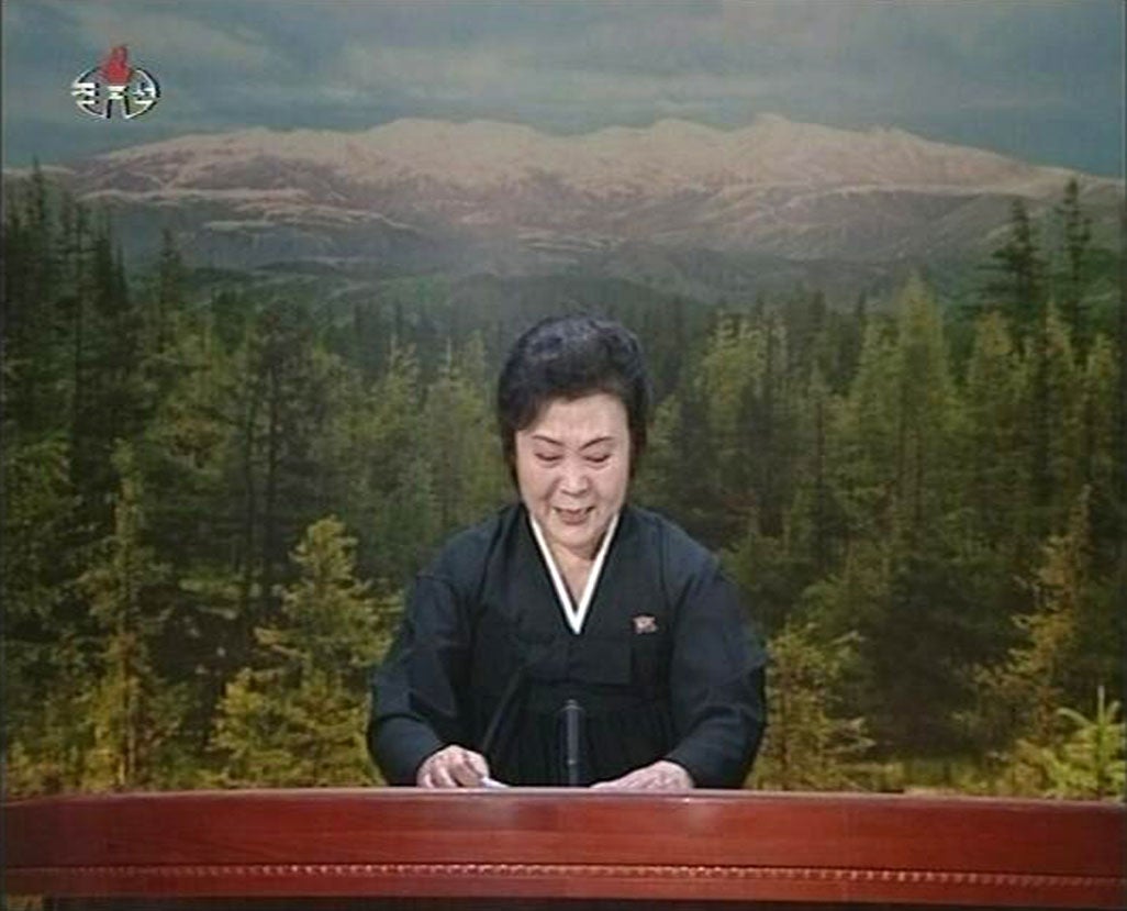 A state television presenter crying while announcing the death of Kim Jong-il in 2011