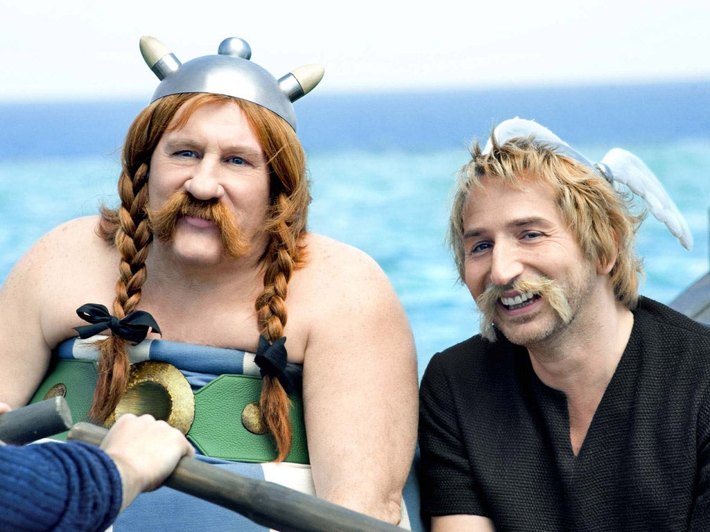 The latest of the Asterix films,starring Gérard Depardieu, left, could be destroyed in the dispute