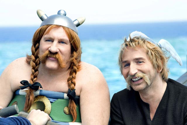 <p>The latest of the Asterix films,starring Gérard Depardieu, left, could be destroyed in the dispute</p>