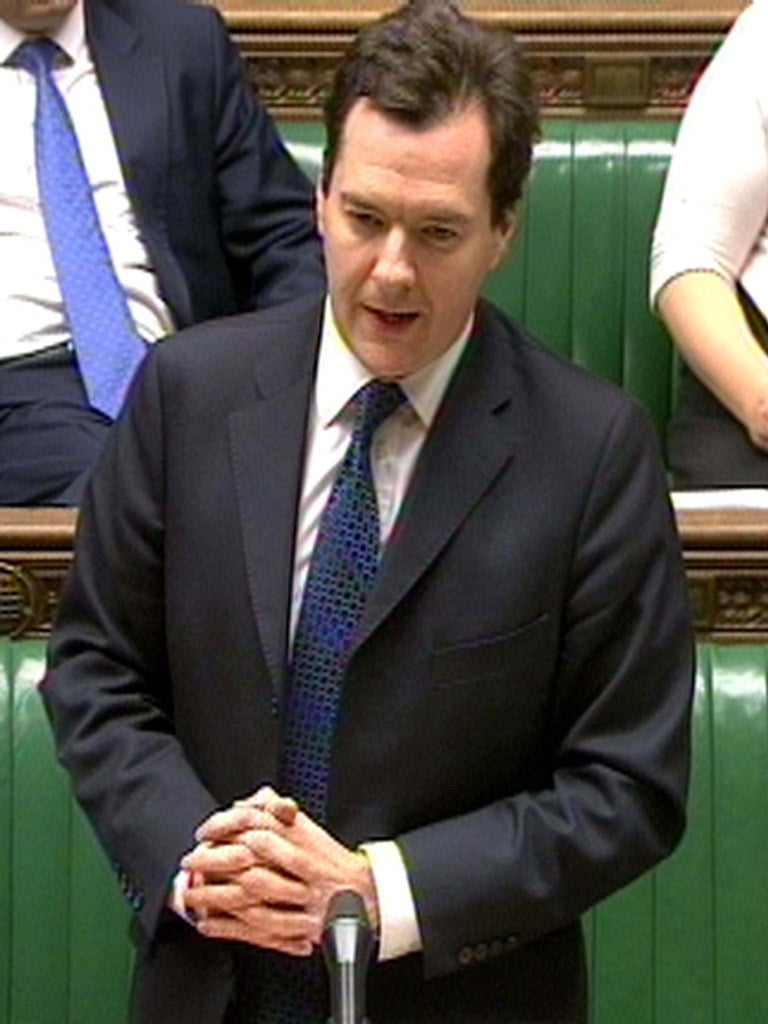 <p>George Osborne announces his banking reforms in the Commons yesterday</p>
