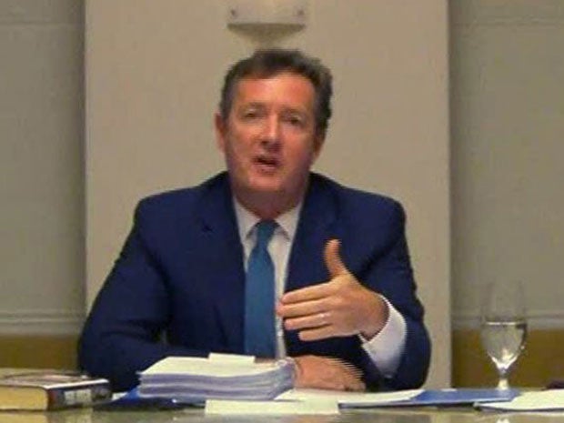 Piers Morgan, now a CNN interviewer, gave evidence to the hearing in London via a video-link from the US