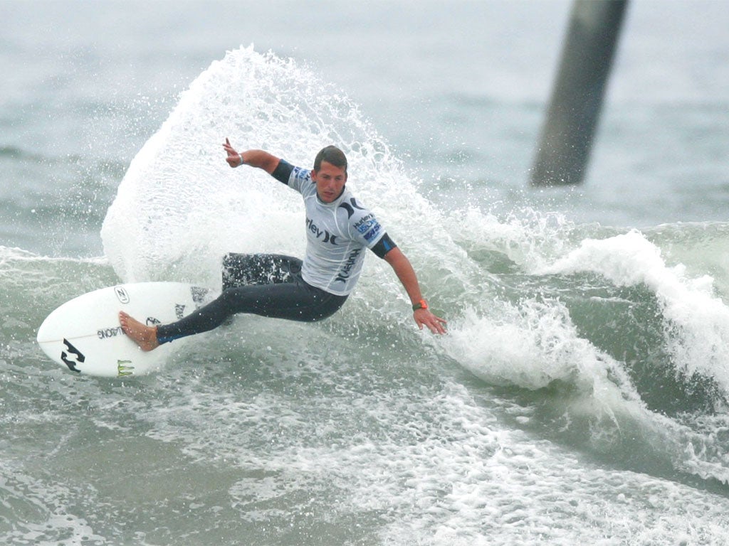 Andy Irons in action off Huntington Beach in California in 2009