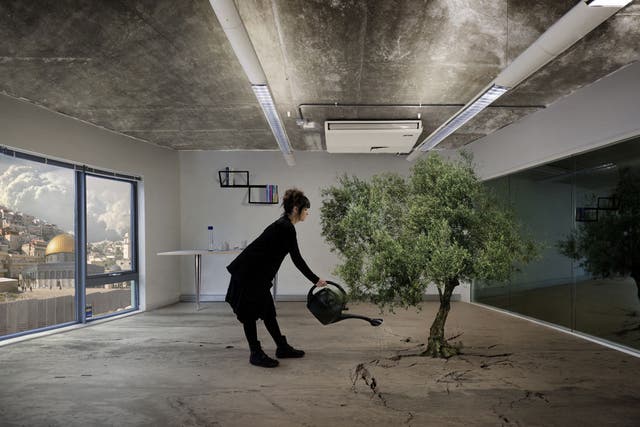 <p>'Olive Tree', taken from Larissa Sansour's Nation Estate project</p>