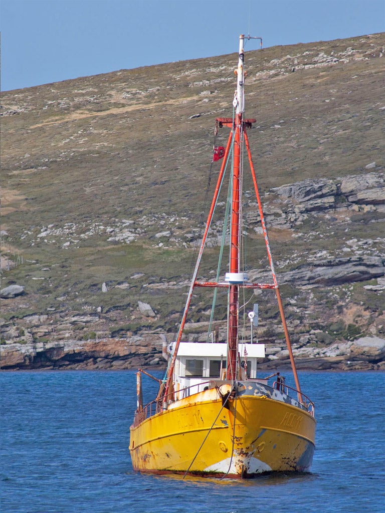 Fishingboats flying the Falklands ensign have been barred from docking at ports in Brazil, Uruguay and Argentina