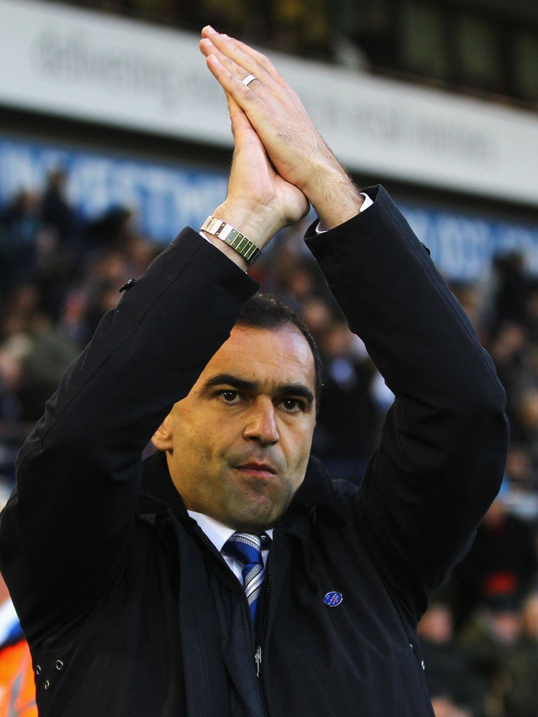 Roberto Martinez was delighted with a point against Liverpool