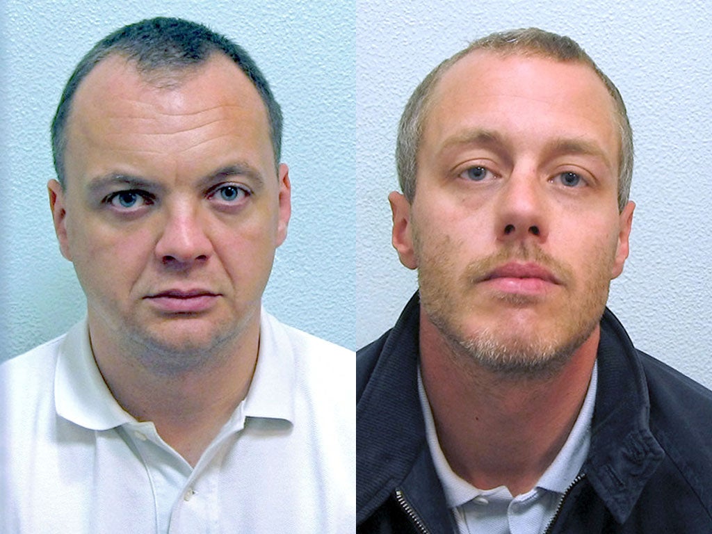 Gary Dobson, left, and David Norris, both of south London, deny murder