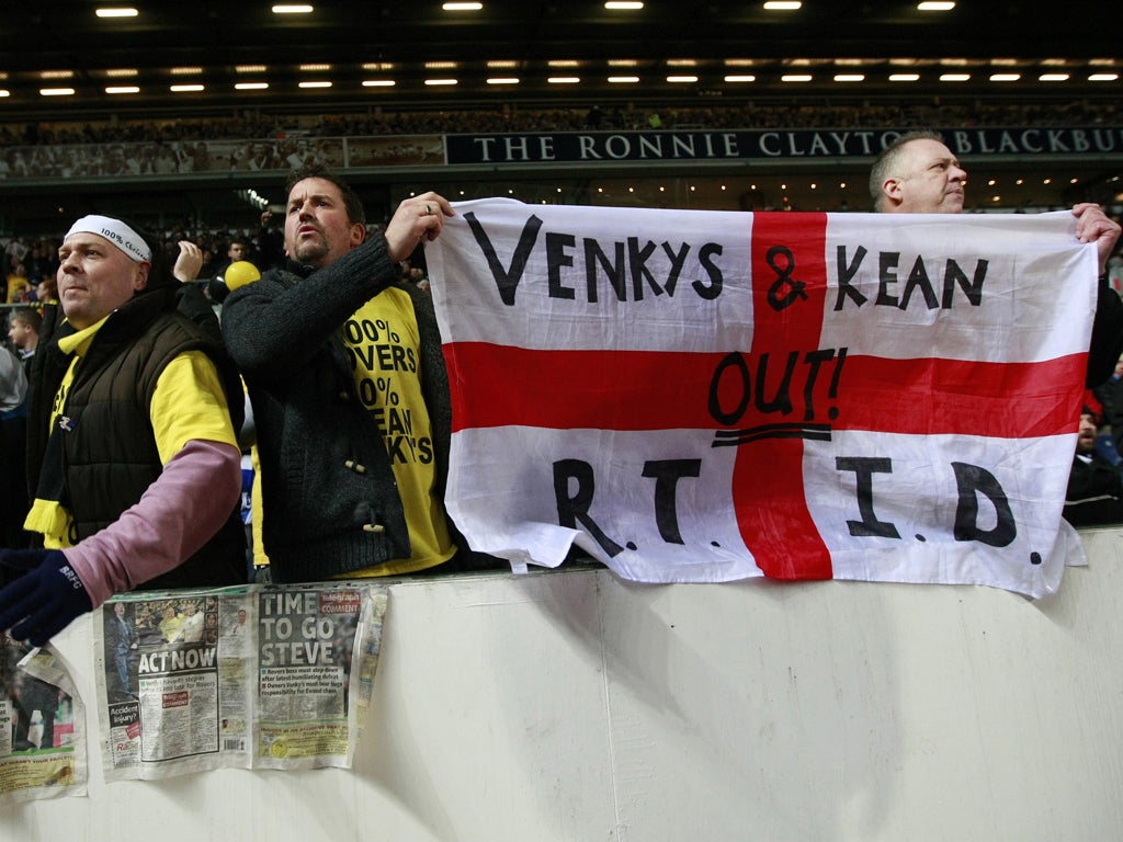 Blackburn fans shown their disgust at the management of Steve Kean