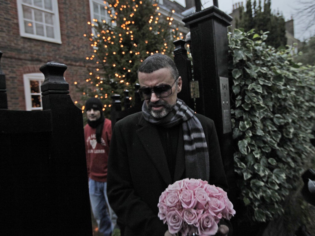 After a month struggling with pneumonia in a hospital in Vienna, George Michael returned to London and gave a press conference yesterday in which he thanked his doctors for saving his life