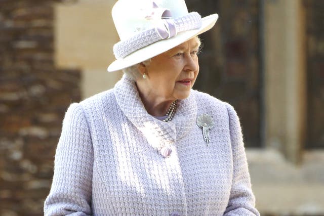 The Queen leaves the Christmas service at Sandringham