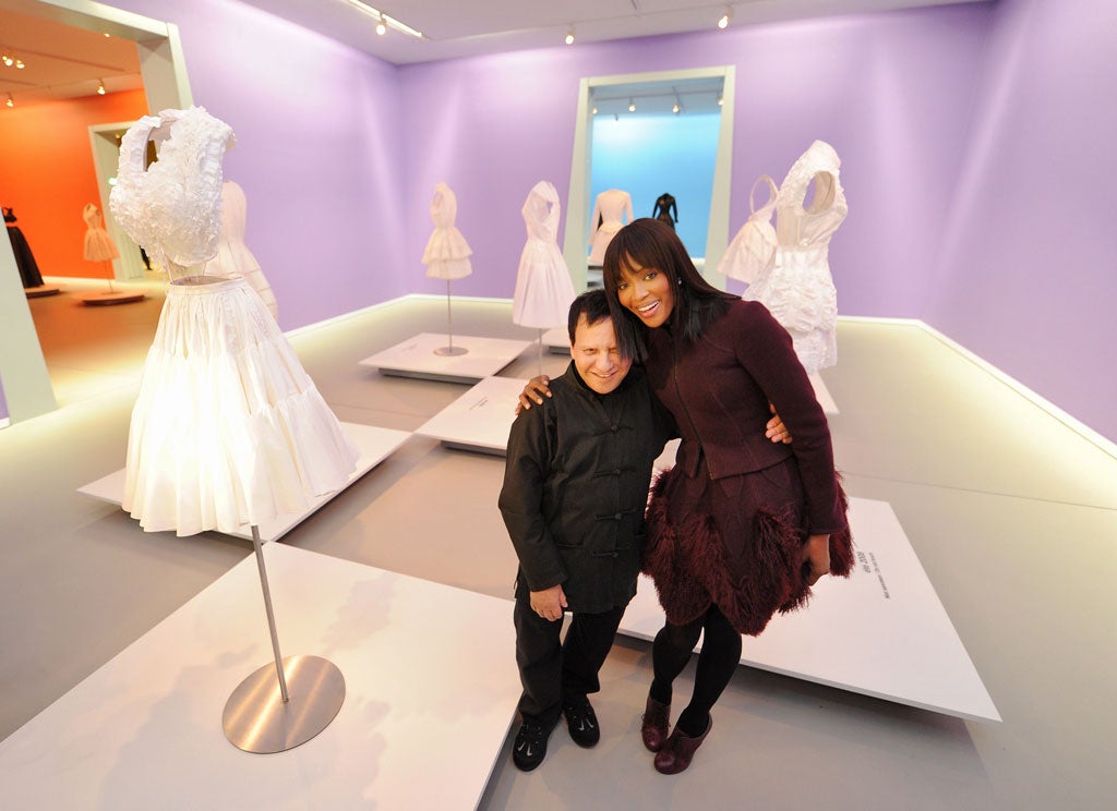 Azzedine Alaïa and Naomi Campbell at the Groningen Museum in The Netherlands