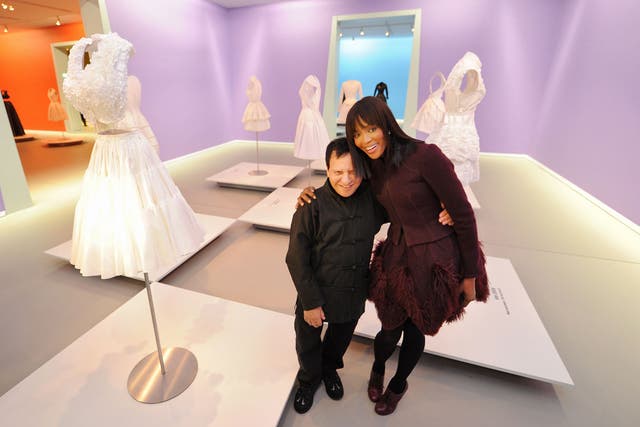 Azzedine Ala?a and Naomi Campbell at the Groningen Museum in The Netherlands