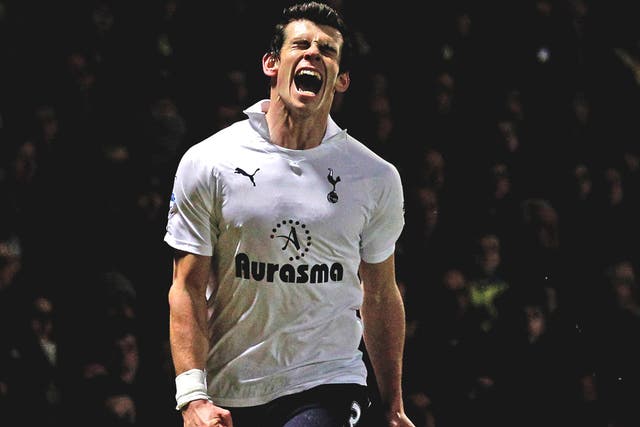 Gareth Bale celebrates his second - and sumptuous - goal against Norwich on Tuesday