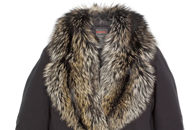 Faux fur pocket ski jacket, ?990, prada.com