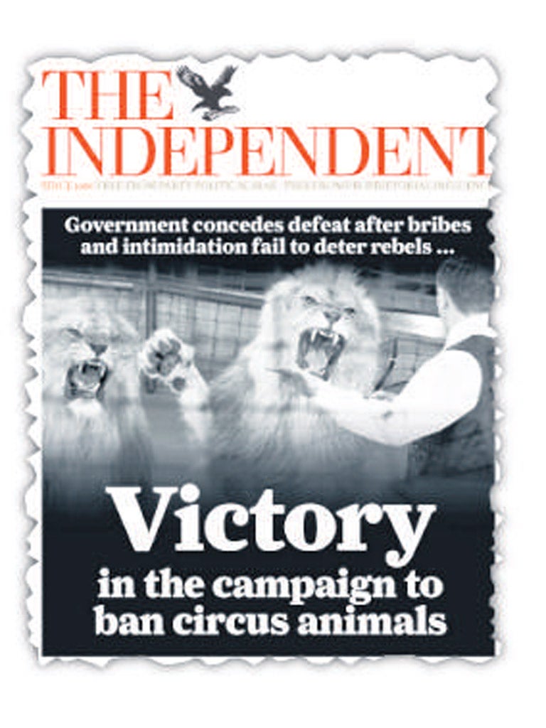 Our now misplaced 'Victory' front page