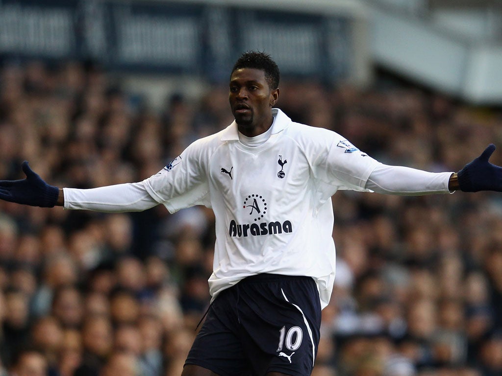 Emmanuel Adebayor – Manchester City (on loan at Spurs)
Currently on loan until the end of the season at Spurs, the Togolese striker has proved that he would be a coup for any of Europe’s top sides with a handful of goals and some superb performances. Alth