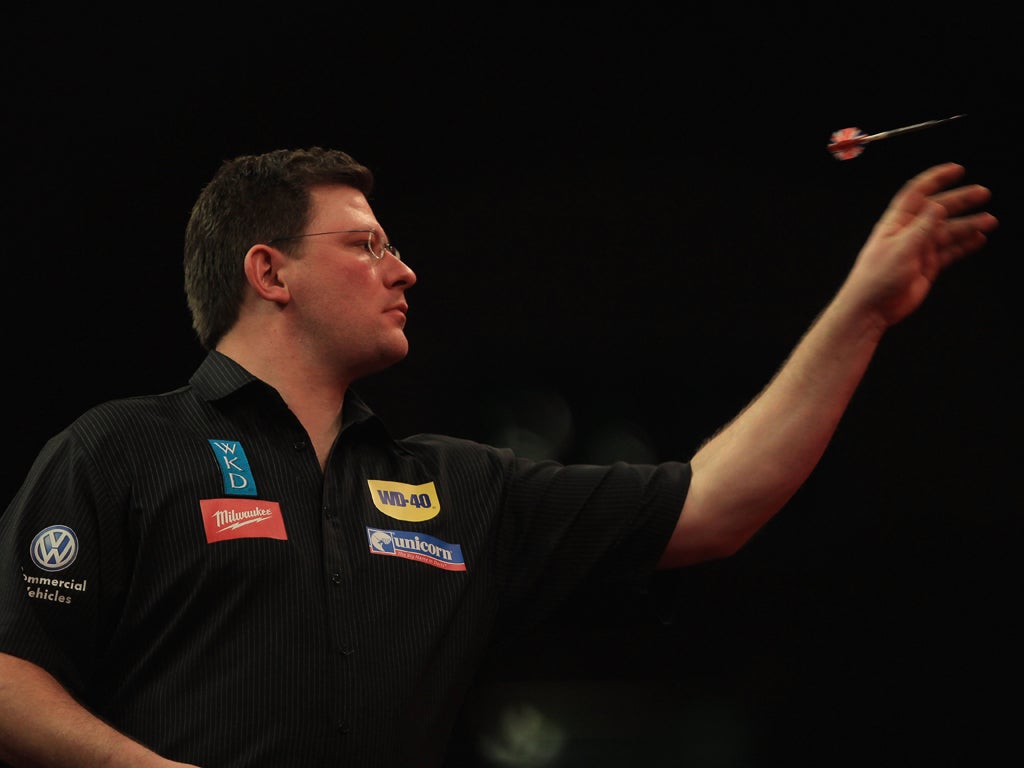 James Wade throws on his way to victory over John Part