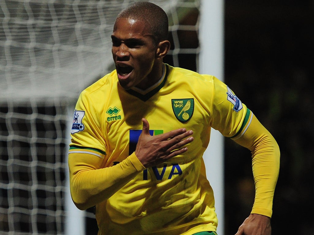 Simeon Jackson, a second half substitute for Norwich, comes to his side's rescue with an equaliser in the fourth minute of injury time