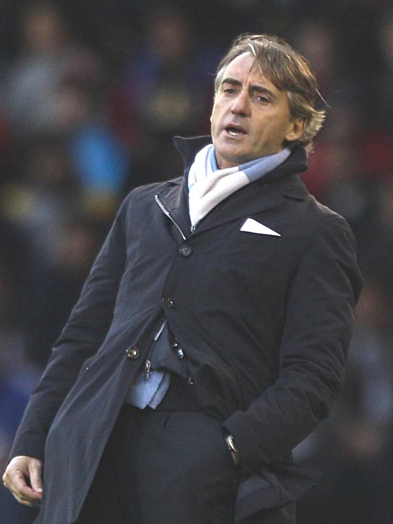 Roberto Mancini’s Manchester City were frustrated by West Bromwich