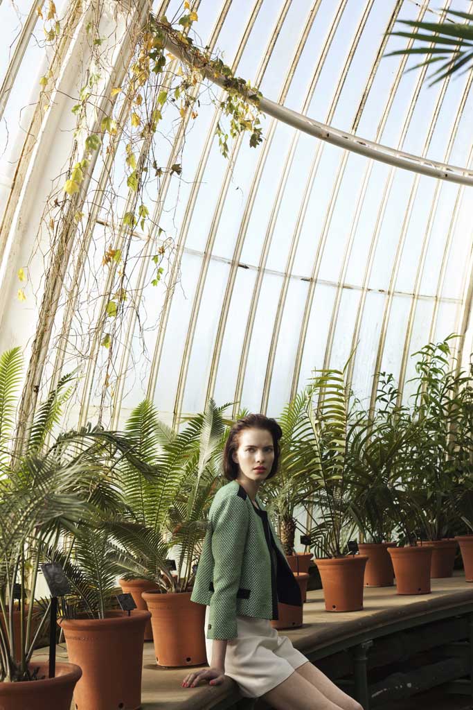 Jacket, £299, by Jaeger, jaeger.co.uk; crepe blouse, £612, by Sophia Kokosalaki, sophiakokosalaki.com; shorts, £280, by Hussein Chalayan, from net-a-porter.com