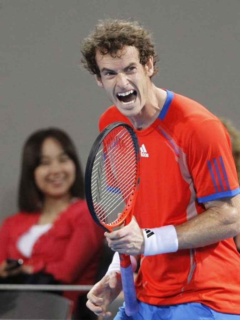 Andy Murray feels the pressure during his laboured 4-6, 7-6, 6-0 victory over Gilles Muller