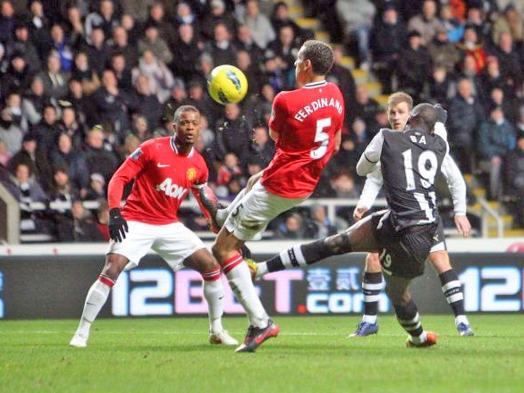 Demba Ba scores Newcastle's first goal with a stunning volley over his shoulder