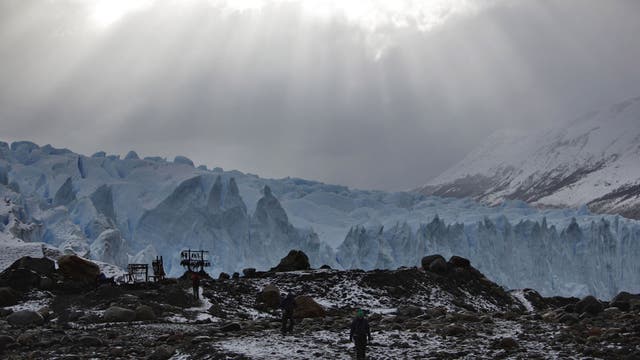 Tip of the iceberg: Hikers pass Patagonia's Morena Glacier