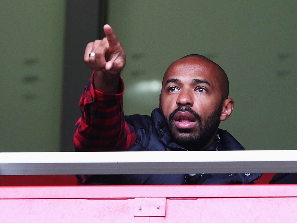 Thierry Henry pictured watching Arsenal recently