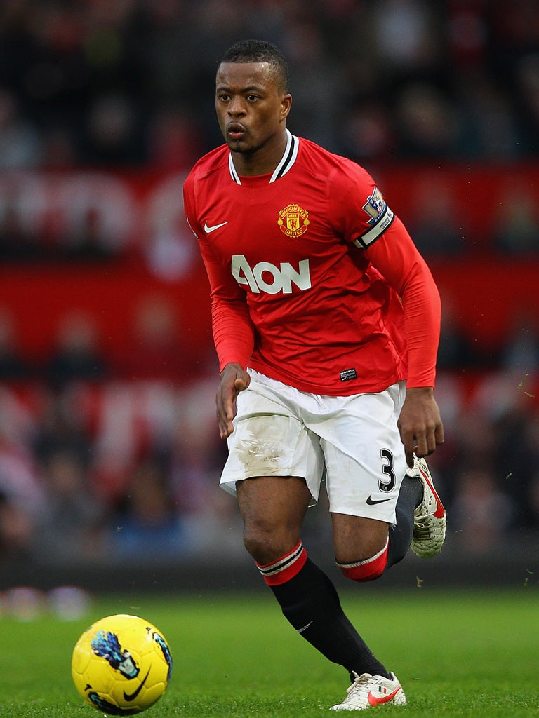 Patrice Evra (pictured) could face Luis Suarez again in next month's game