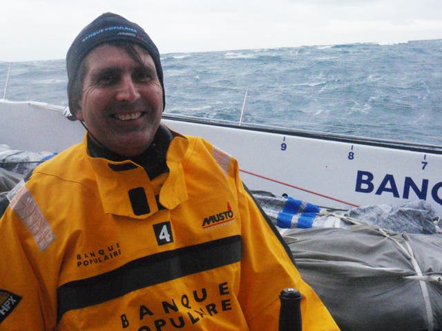 Brian Thompson on board the Banque Populaire