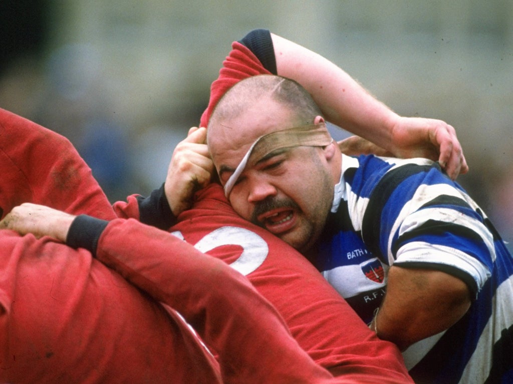 Gareth Chilcott, just the kind of chap to tell the IRB how to fix the scrum, enjoys a good old-fashioned contest in his days with Bath