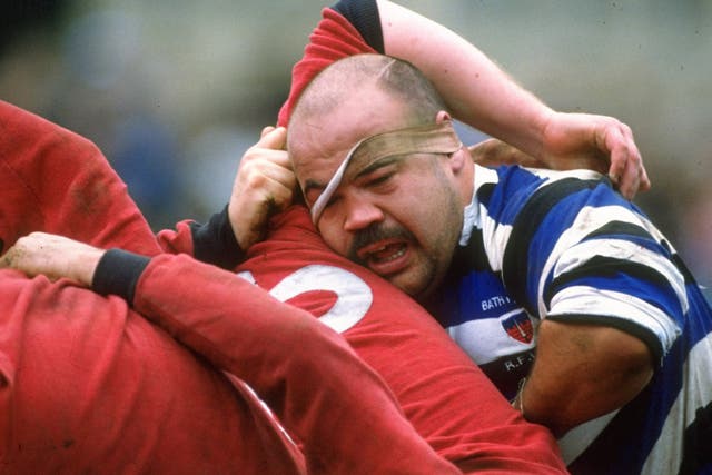 Gareth Chilcott, just the kind of chap to tell the IRB how to fix the scrum, enjoys a good old-fashioned contest in his days with Bath