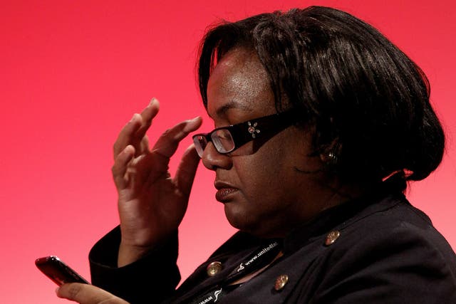 Diane Abbott keeps in touch at the Labour Party conference