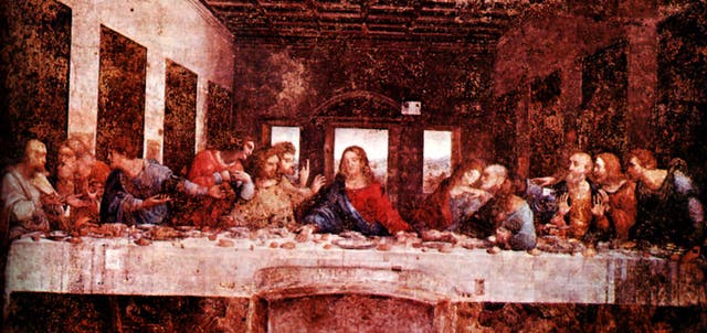 The Last Supper by Leonardo da Vinci shows 13 around the table