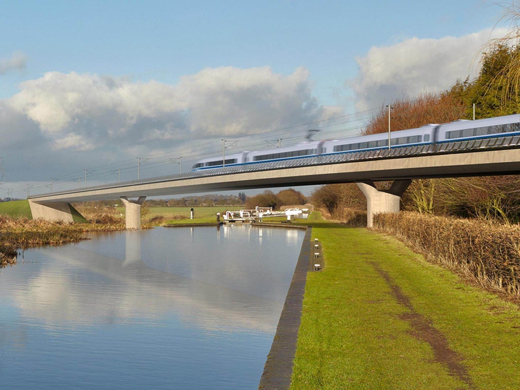 An artist's impression of the line connecting London with Britain's second city
