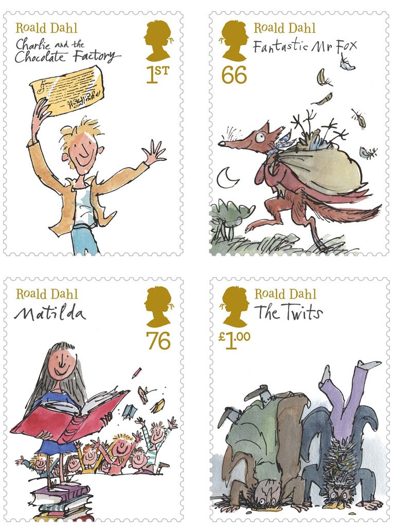 A set of Royal Mail stamps celebrating Roald Dahl goes on sale tomorrow