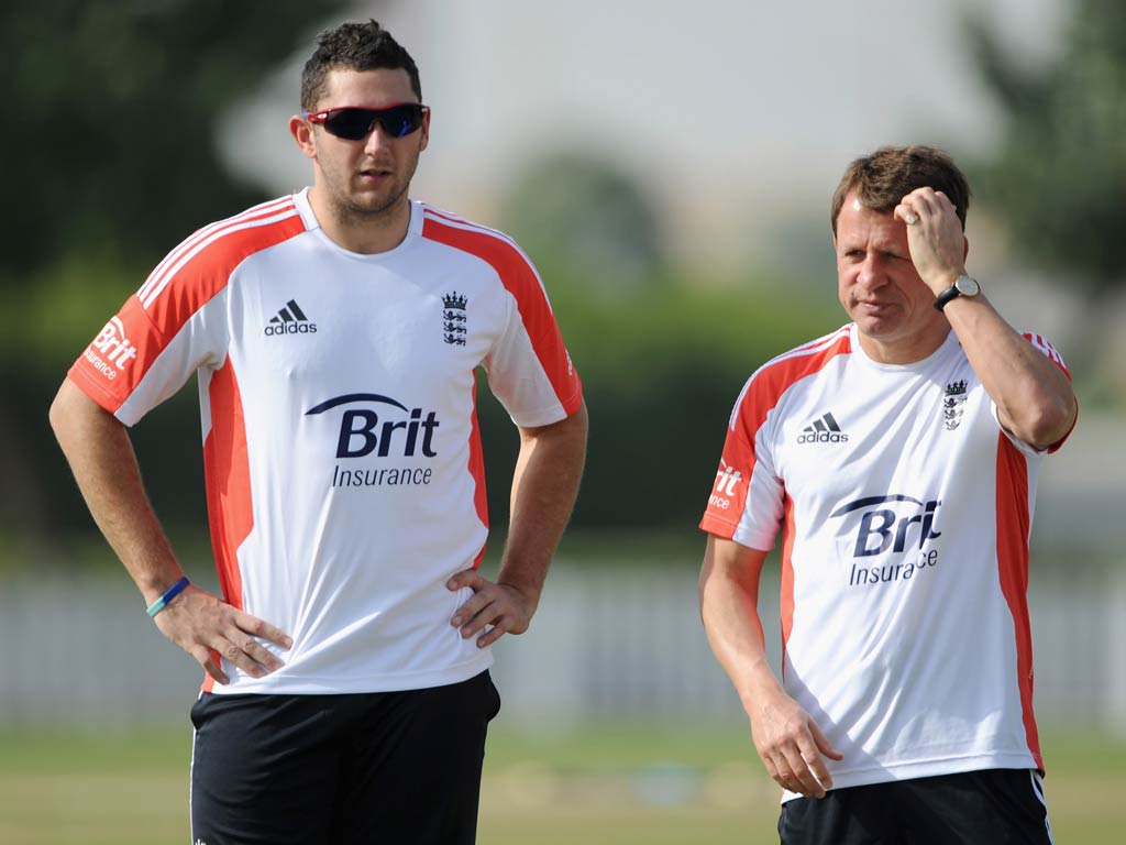 Tim Bresnan with team doctor Mark Wotherspoon