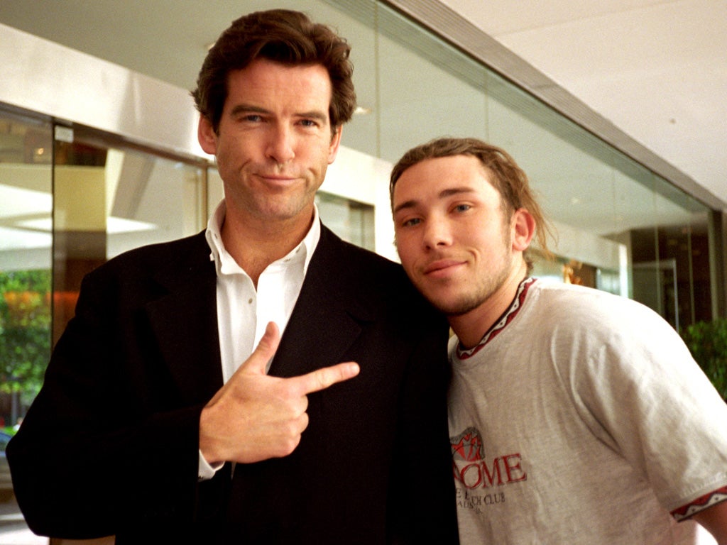 Life through a lens: celebrity snapper Richard Simpkin poses with Pierce Brosnan