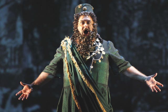 Roy Cornelius Smith in the role of Hannan during a
dress rehearsal of Esther in New York