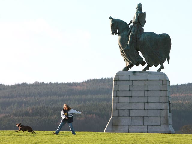 A statue of Robert the Bruce at Bannockburn