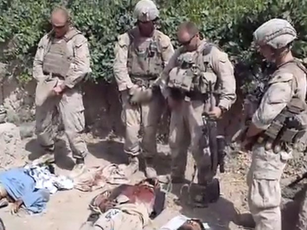 US marines allegedly urinating on corpses