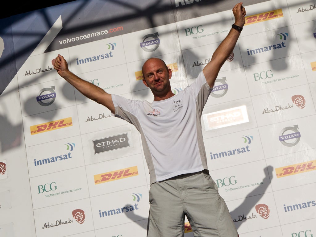 British skipper Ian Walker who scored a maximum six points from the in-port race with French boat Groupama
