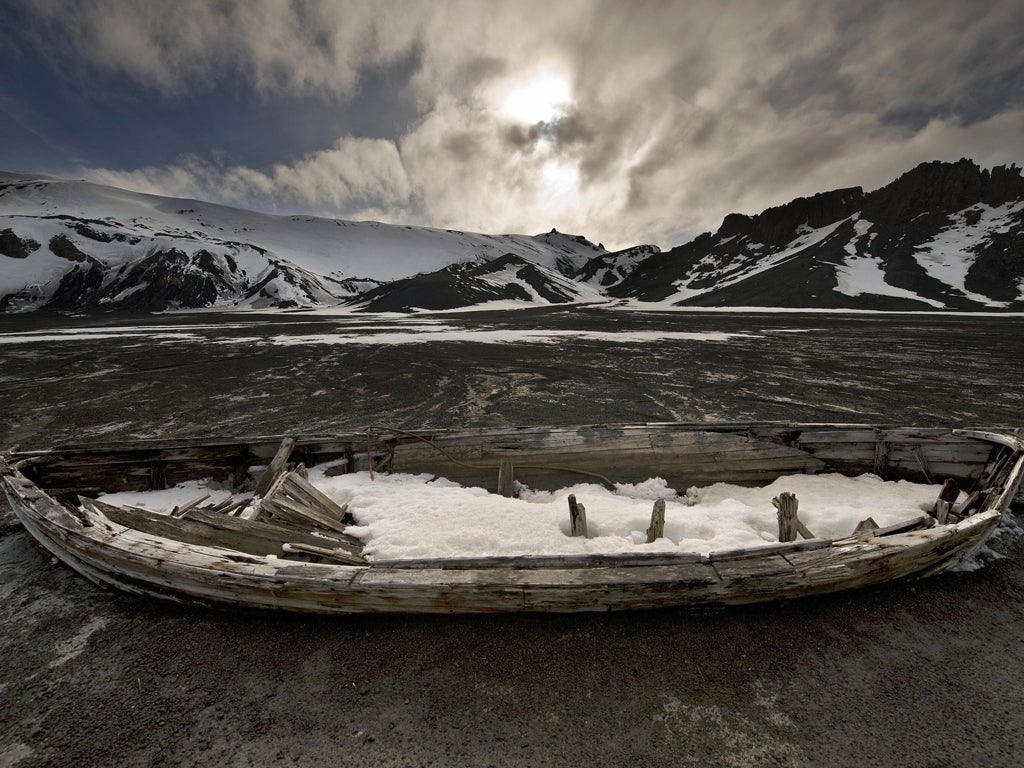 Deception Island: Here, the remains of a whaling station lie on an active Antarctic volcano