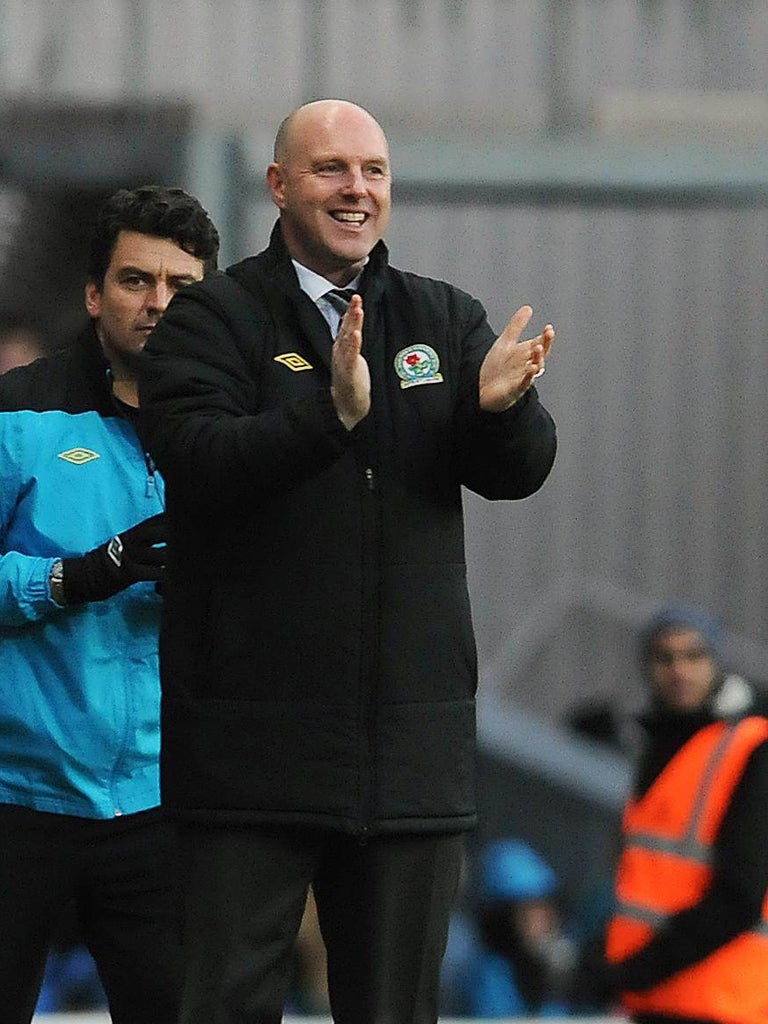 Steve Kean applauds a goal from Rovers' Morten Gamst Pedersen