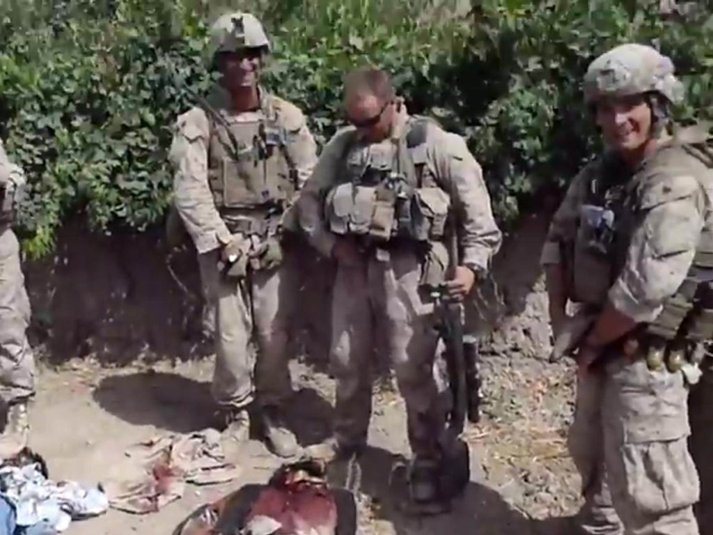 YouTube footage of US Marines apparently urinating on the bodies of Afghans caused outrage