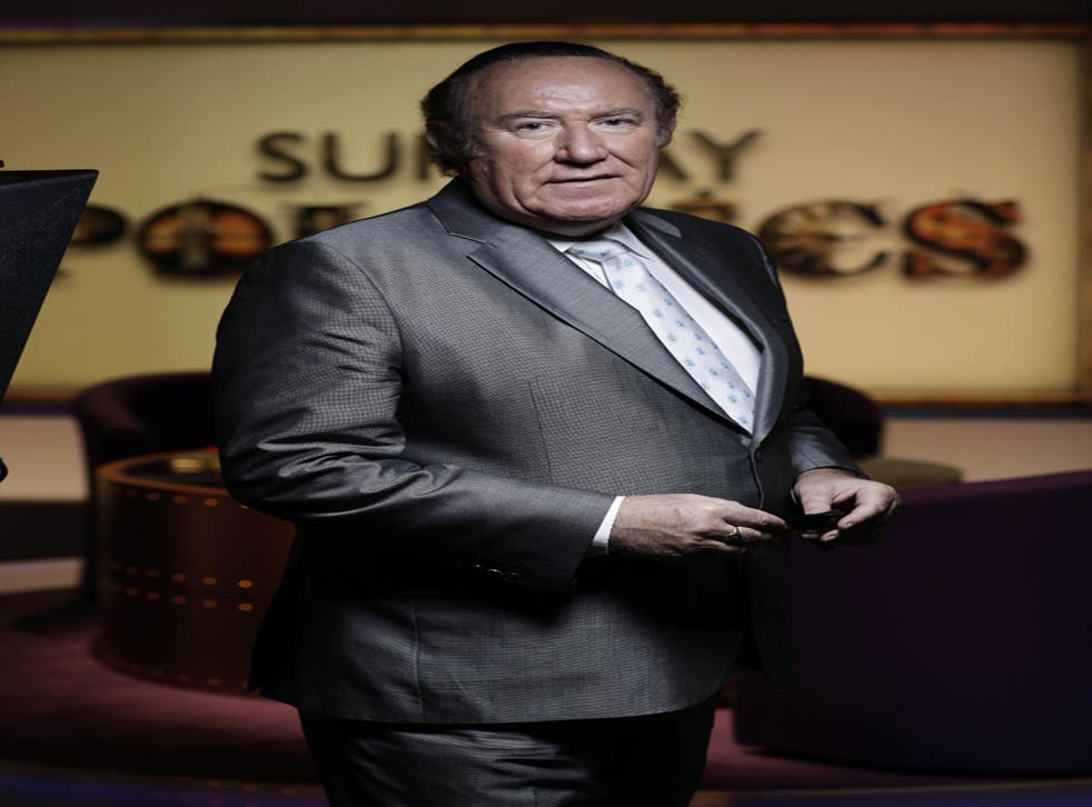 Andrew Neil on the set of 'Sunday Politics', which starts at noon today
