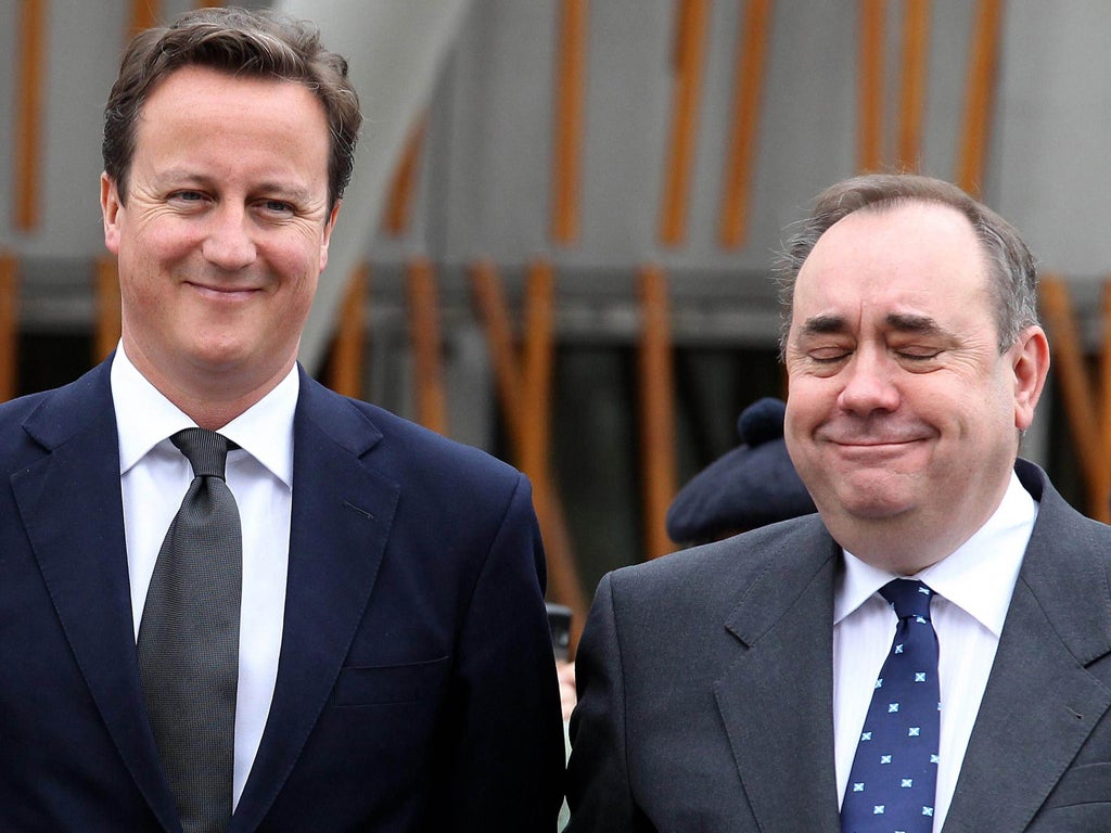 'Maybe we should organise a whipround,' Alex Salmond told the SNP's National Executive Committee, 'so we can pay for David Cameron to fly up here and help out the independence campaign a bit more'