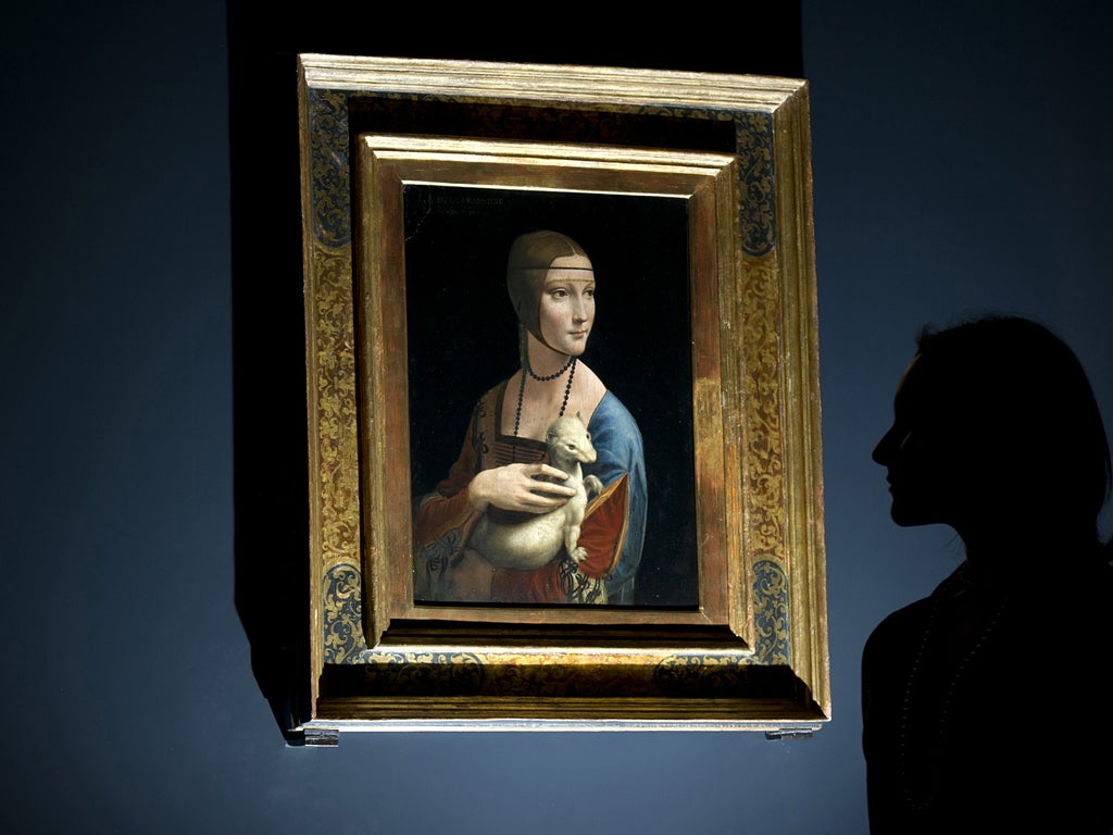 A portrait of Cecilia Gallerani (Lady with an Ermine) by Leonardo da Vinci