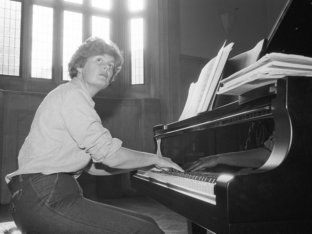 Runcie rehearses for a concert at King's School, Canterbury in 1980. She was also an 'inspirational' piano teacher